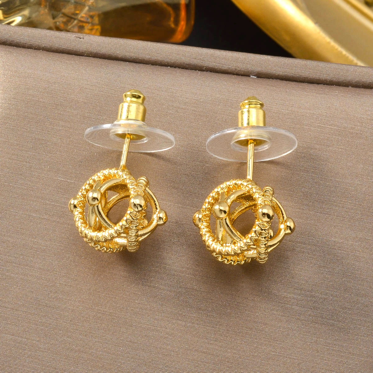 Gold Plated Bohemia Bride Earrings Luxury Dubai Jewelry for Women Wedding Valentine Anniversary Birthday Christmas Gift