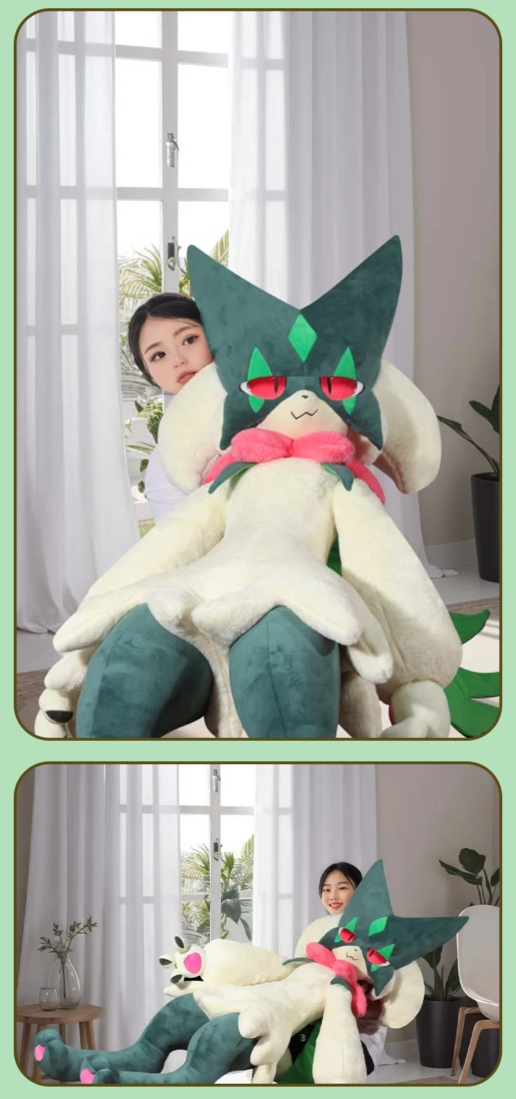 170cm Pokemon Crystal Velvet Version Meowscarada Plush Doll Throw Pillow Room Ded Decor Anime Peripheral Birthday Christmas Gift