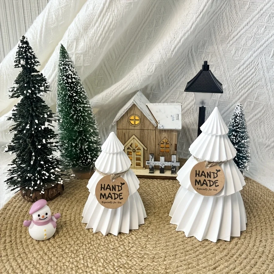 2pcs DIY Resin Molds for Christmas Tree Ornaments - Silicone Candle, Plaster, and Resin Crafting Molds with Festive Snowflake