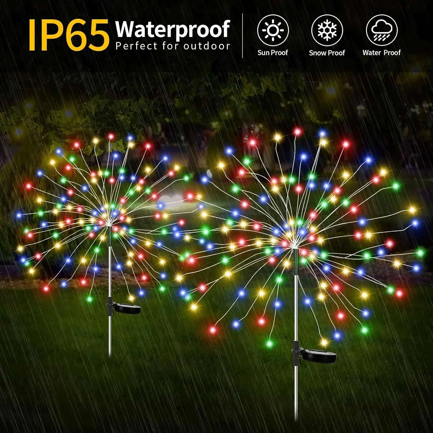 Solar Garden Lights 460LED Firework Lights Fairy Light Suitable for Courtyard Party Outdoor Decorative Garden Lights Christmas