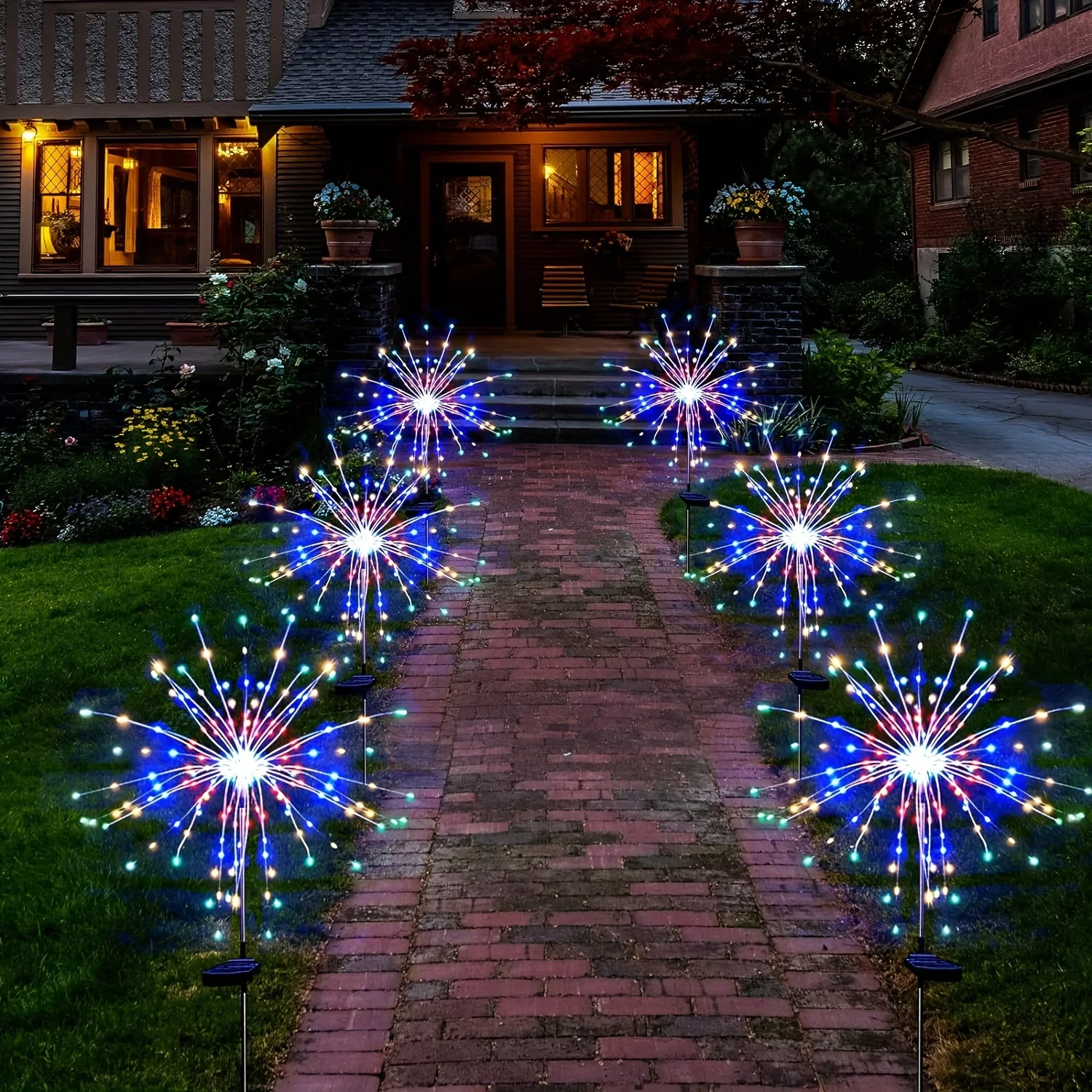Solar Garden Lights 460LED Firework Lights Fairy Light Suitable for Courtyard Party Outdoor Decorative Garden Lights Christmas