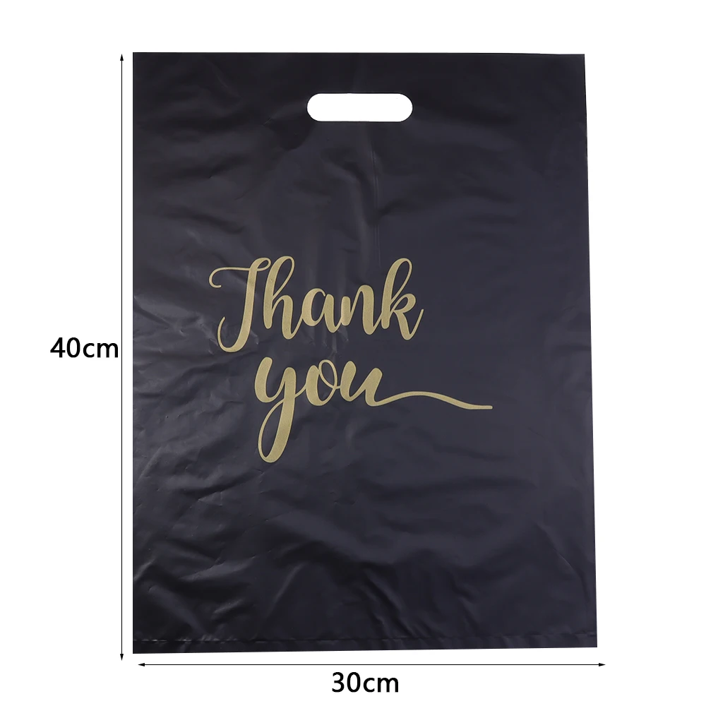 20pcs/lot Thank You Bags Durable Plastic Handle Shopping Bags For Wedding Christmas Birthday Party Gifts Candy Cookie Packaging