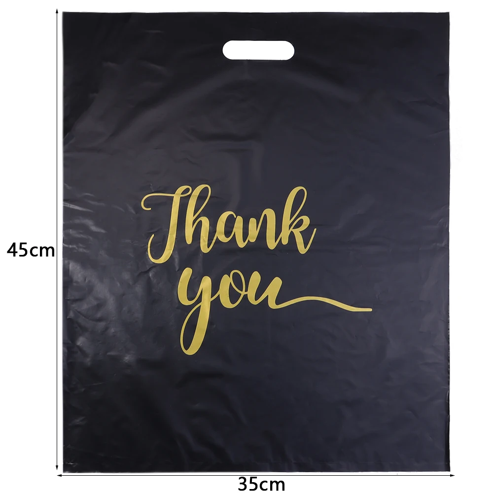 20pcs/lot Thank You Bags Durable Plastic Handle Shopping Bags For Wedding Christmas Birthday Party Gifts Candy Cookie Packaging