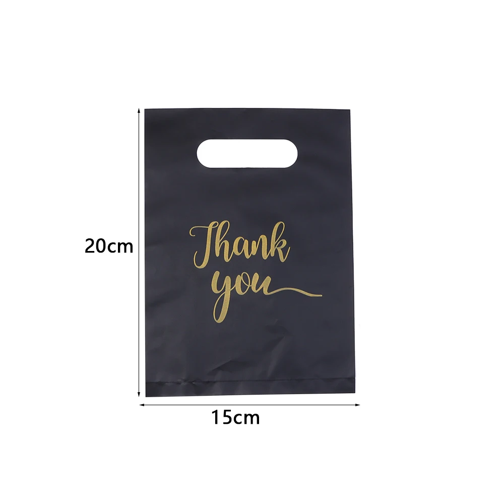 20pcs/lot Thank You Bags Durable Plastic Handle Shopping Bags For Wedding Christmas Birthday Party Gifts Candy Cookie Packaging