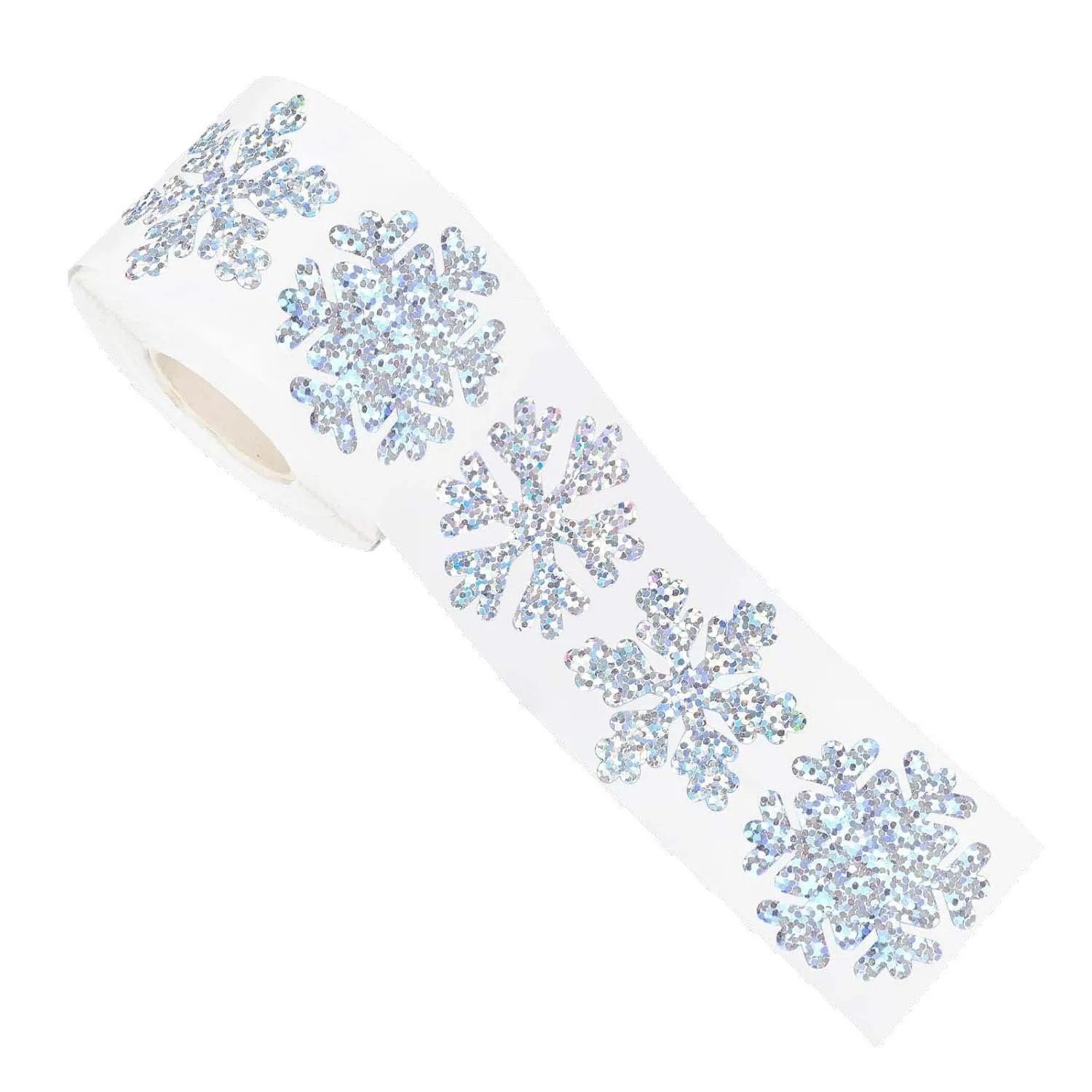 100-500pcs Laser Christmas Snow Stickers Party Christmas Gift Wrapping Label Children Scrapbook Stationery Stickers