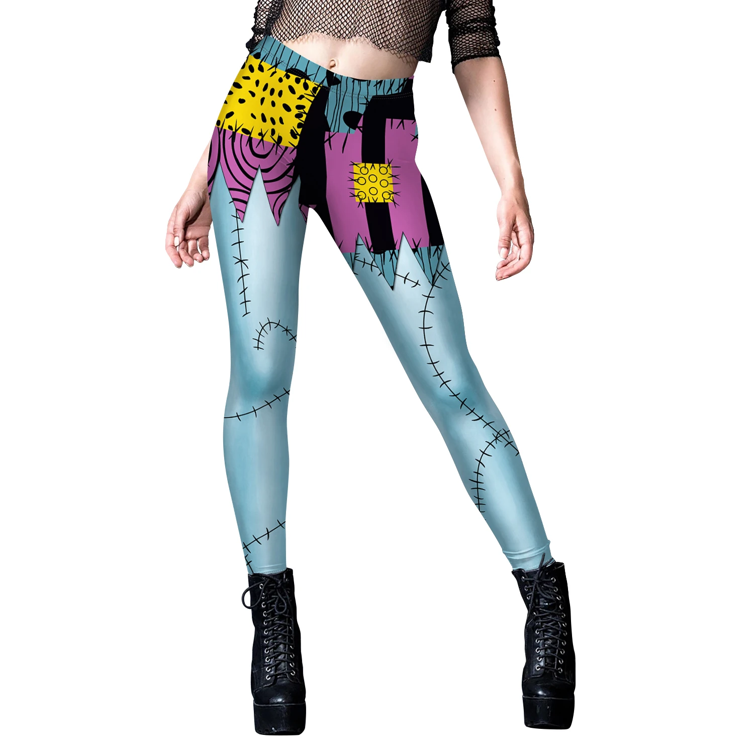 Cosplay Movie Nightmare Christmas Sally Dress Leggings Set Zentai Bodysuits Women Scary Sally Disguise Halloween Party Costume