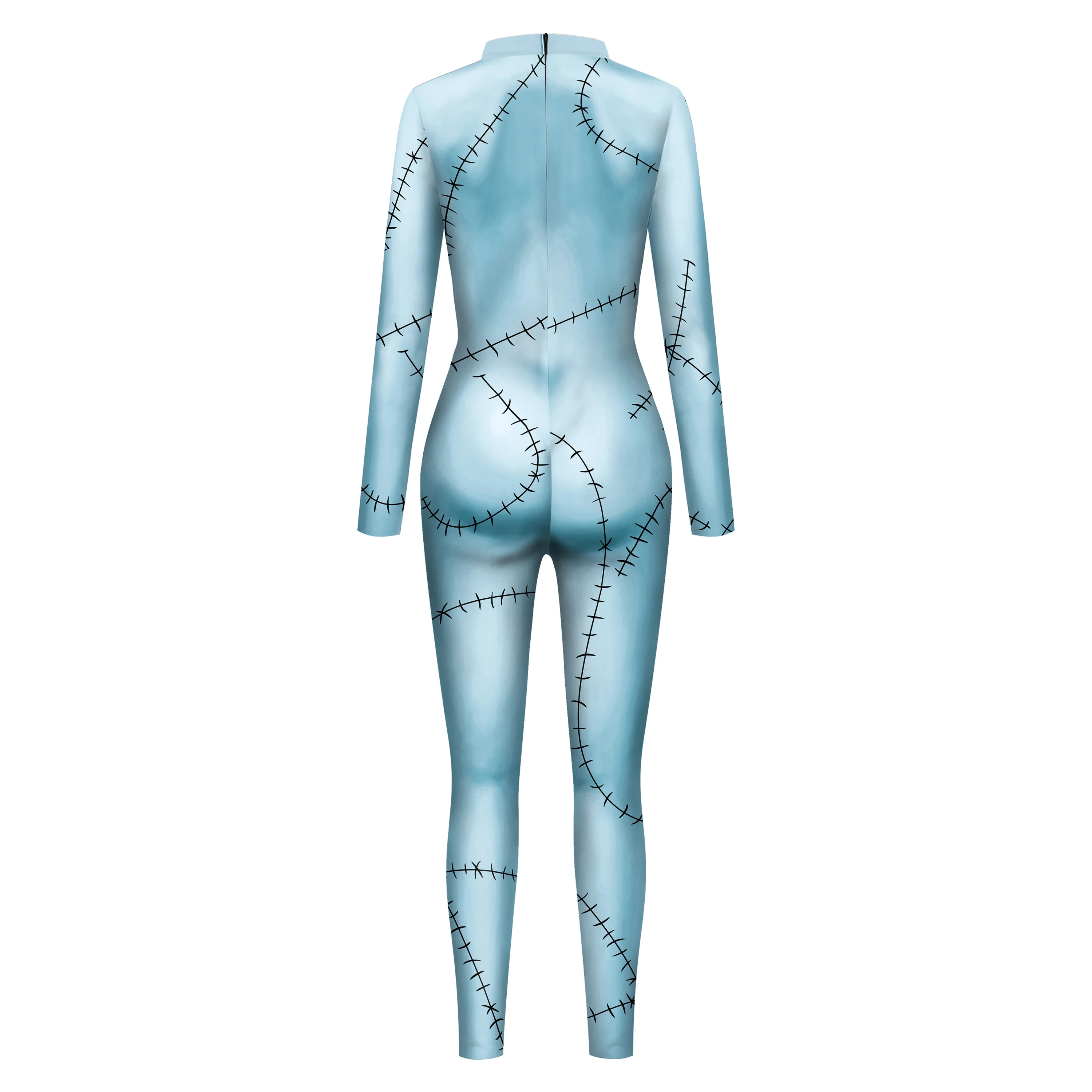 Cosplay Movie Nightmare Christmas Sally Dress Leggings Set Zentai Bodysuits Women Scary Sally Disguise Halloween Party Costume