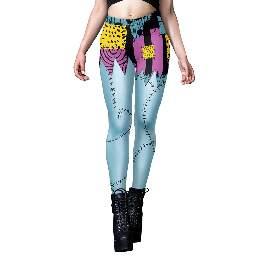 Cosplay Movie Nightmare Christmas Sally Dress Leggings Set Zentai Bodysuits Women Scary Sally Disguise Halloween Party Costume