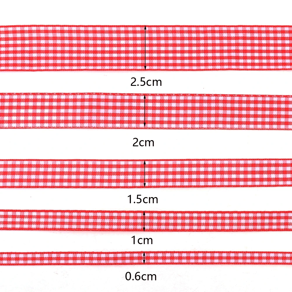 10Yards 6/10/15/20/25mm Gingham Ribbons Polyester Grid Ribbons For Wedding Party Christmas Gifts Wrapping Home Decor Accessories