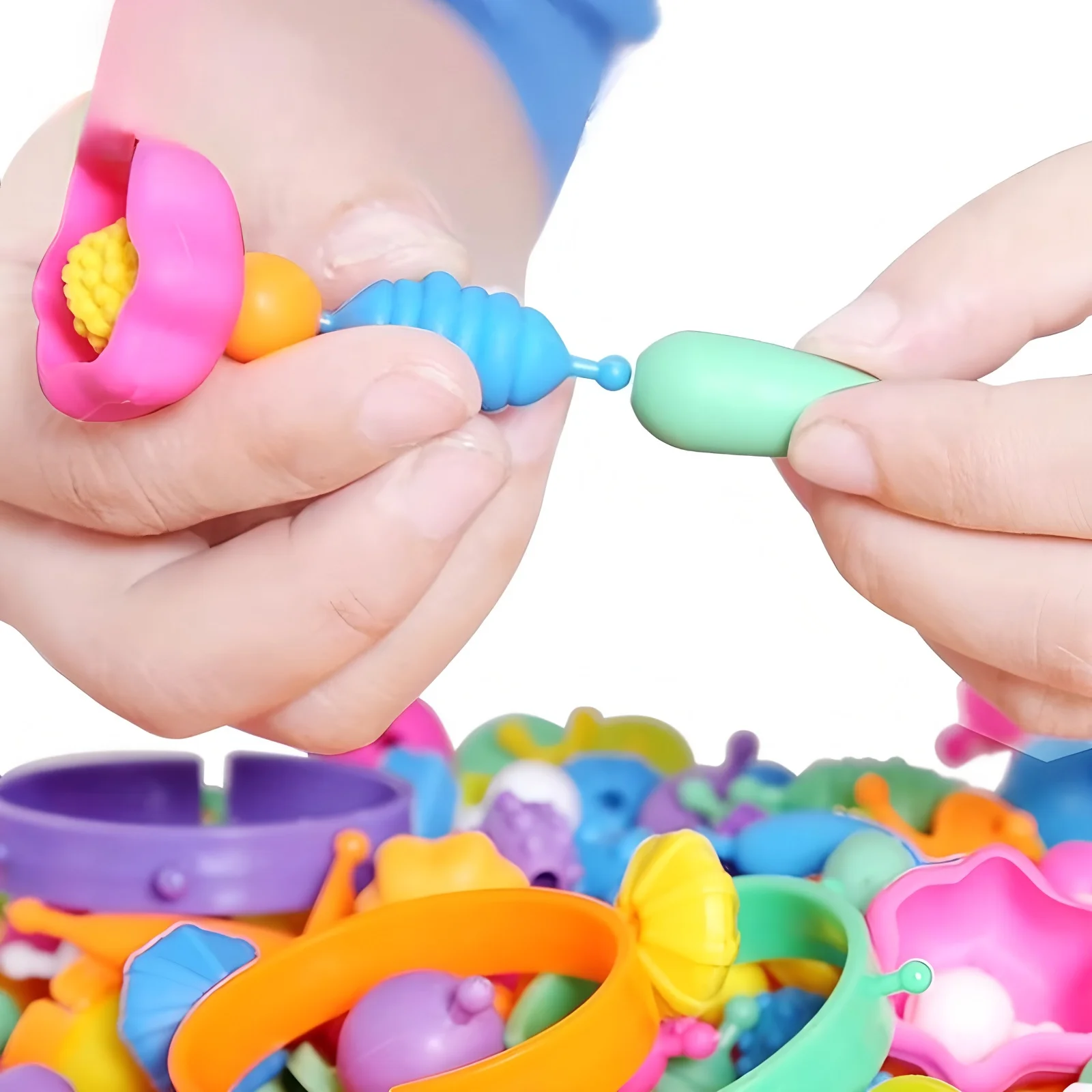 Children's DIY Bead Girl Jewelry Accessory Making Kit, Creative Necklace, Bracelet and Ring DIY Ideal Christmas and Birthday Gif
