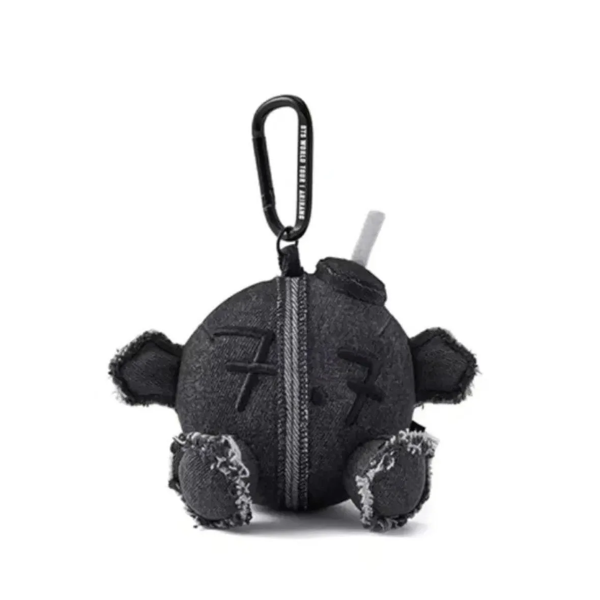 10cm Kawaii In Stock Black Denim Ball Peripheral Plush Keychains Coal Stove Pendant Plush Toy Christmas Birthday Gift For Fans