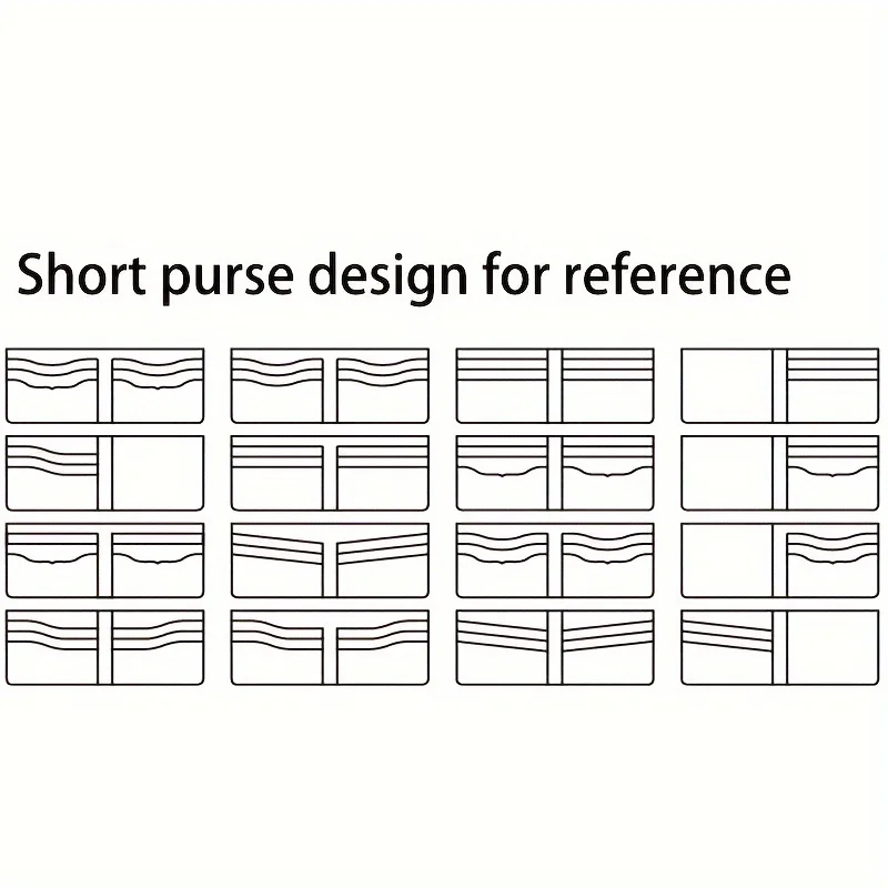 13Pcs/Set Universal Short Clip Wallet Pattern Stencil DIY Leather Sewing Template Kit for Handmade Wallet Making Christmas Gift