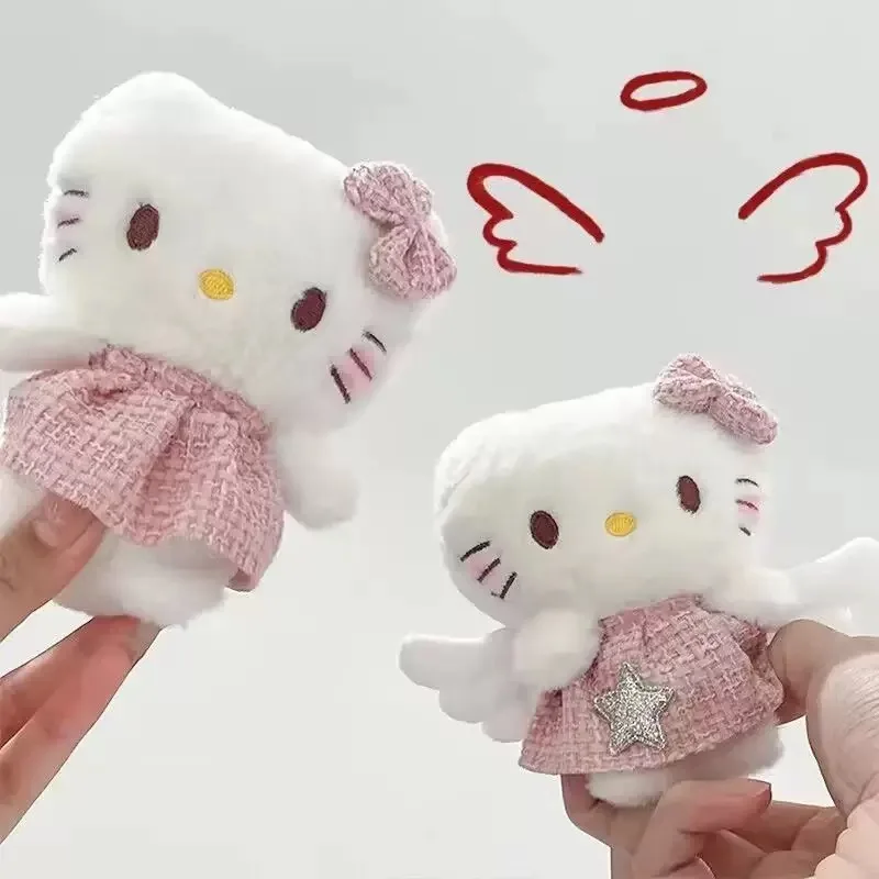 Hello Kitty Sanrio 15Cm Keychain Plush Angel Ins Doll Kawaii Pendant Anime Cartoon Plushie Toy Christmas Gifts For Children