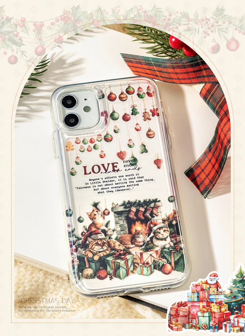 65mm * 2m/roll Christmas Eve Series PET Sticker Creative DIY Handmade Scrapbook Diary Aesthetics Stationery Sticker Masking Tape