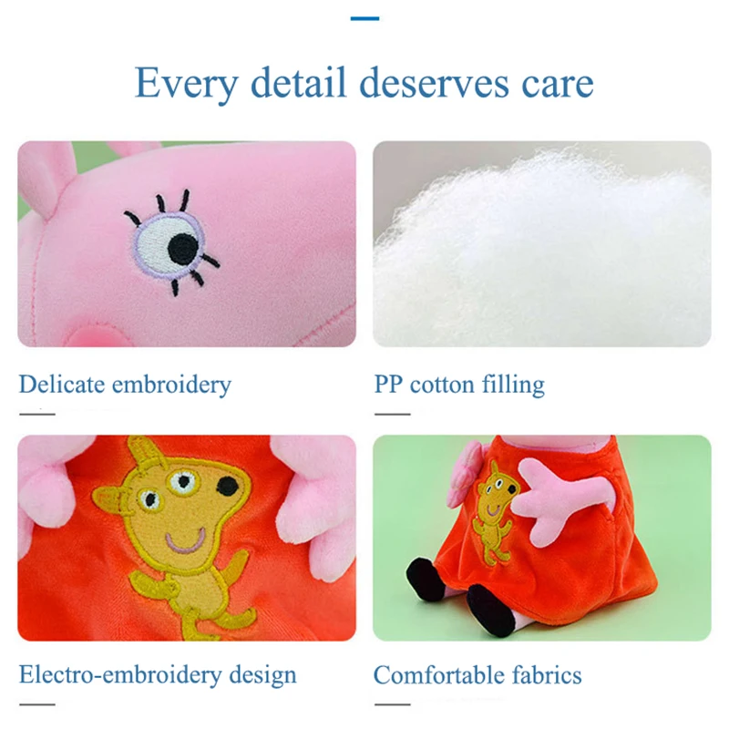 Hot Sale Peppa Pig Plush Dolls 30cm George Cute Cartoon Anime Figure Kawaii Stuffed Plush Toys Decoration Kids Christmas Gifts