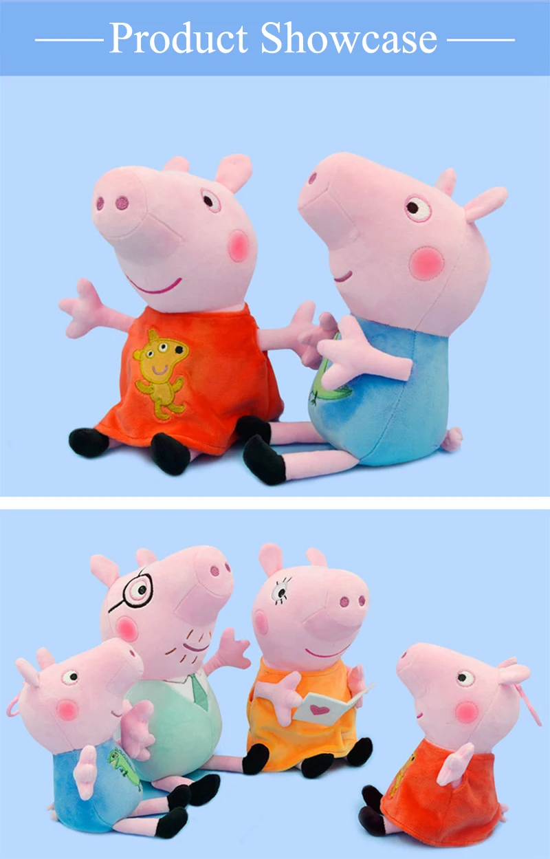 Hot Sale Peppa Pig Plush Dolls 30cm George Cute Cartoon Anime Figure Kawaii Stuffed Plush Toys Decoration Kids Christmas Gifts