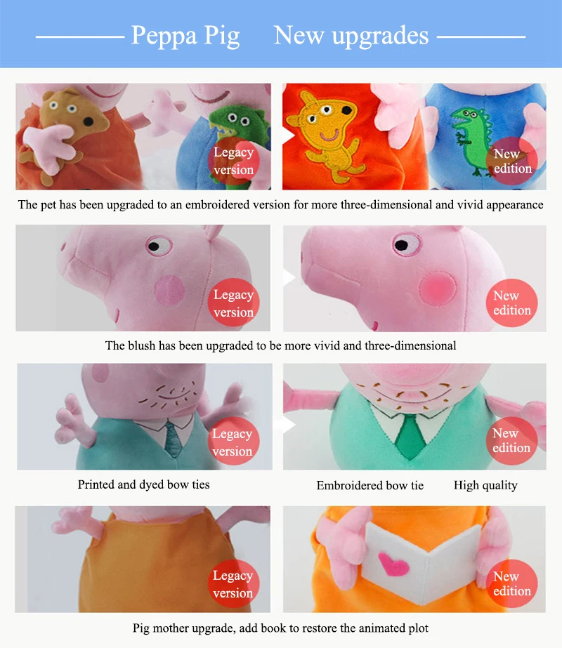 Hot Sale Peppa Pig Plush Dolls 30cm George Cute Cartoon Anime Figure Kawaii Stuffed Plush Toys Decoration Kids Christmas Gifts