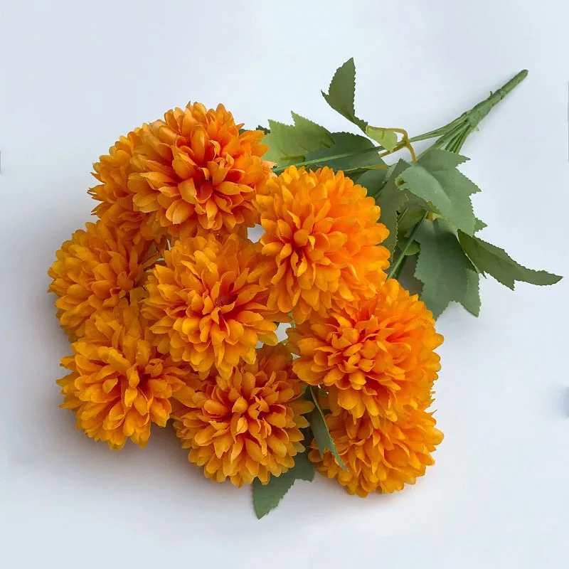Artificial Flower Bouquet Chrysanthemum Wedding Home Christmas Bride Bouquet Craft Scrapbooking Wreath Props Table Party Decor