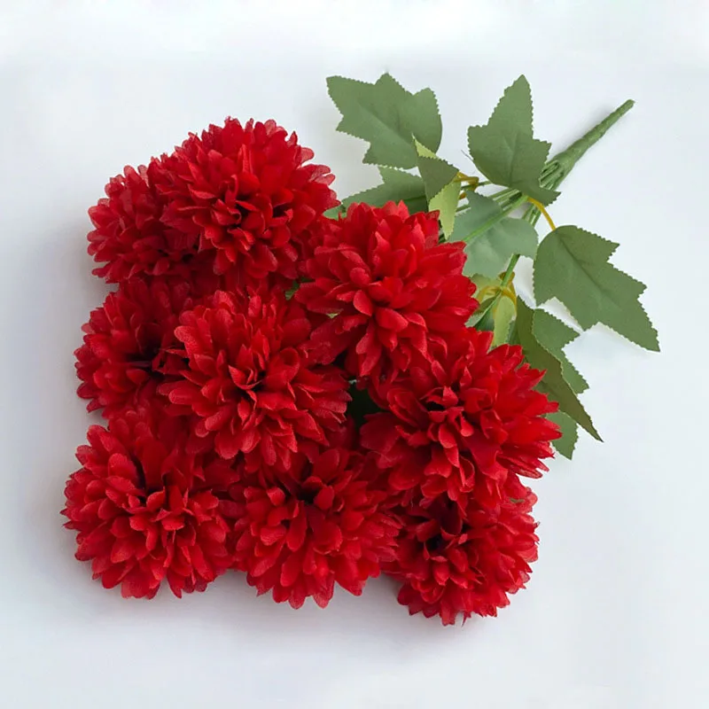 Artificial Flower Bouquet Chrysanthemum Wedding Home Christmas Bride Bouquet Craft Scrapbooking Wreath Props Table Party Decor