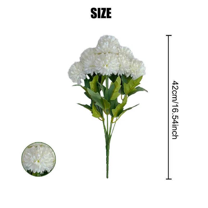 Artificial Flower Bouquet Chrysanthemum Wedding Home Christmas Bride Bouquet Craft Scrapbooking Wreath Props Table Party Decor
