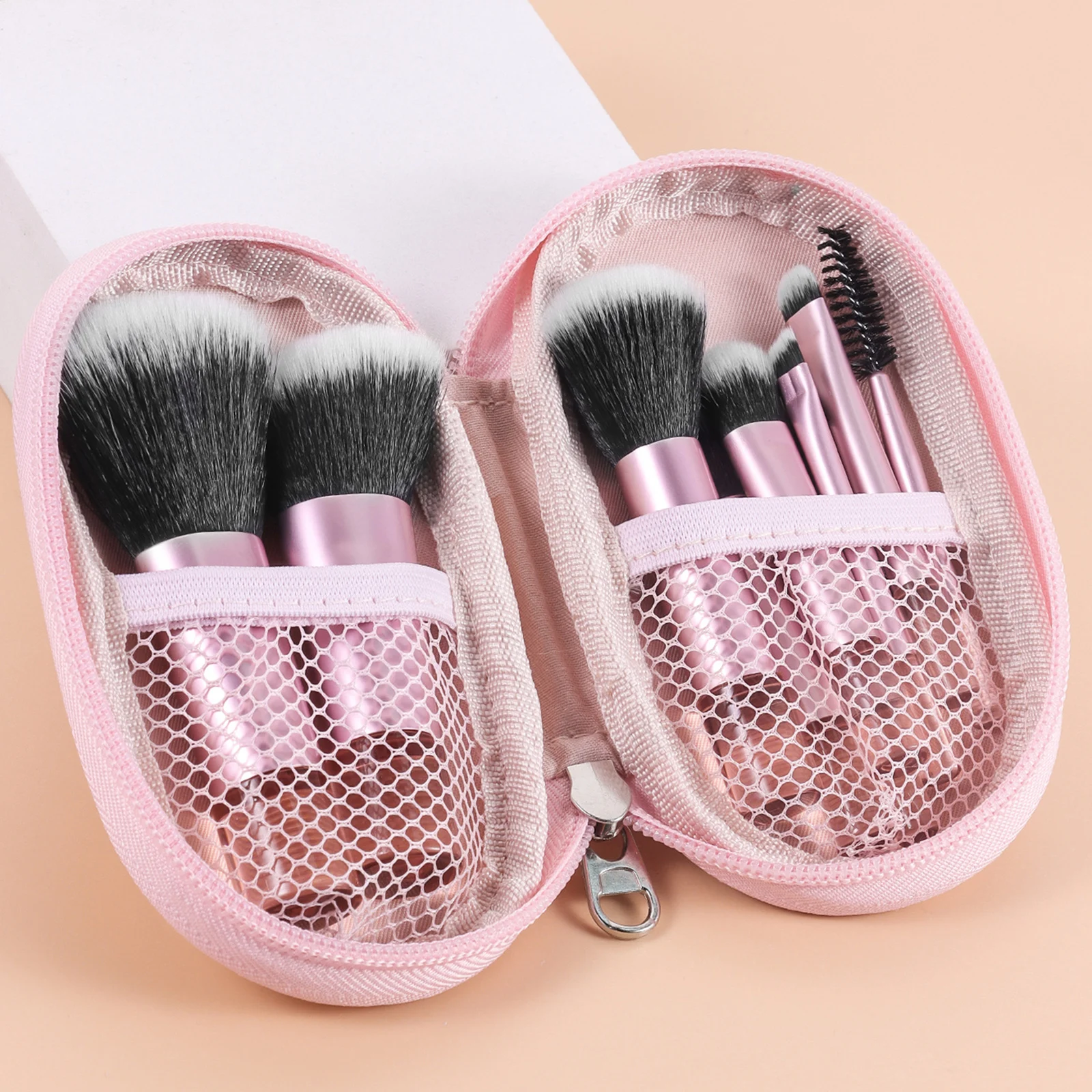 10 color Mini makeup brush Travel portable Makeup Tool Makeup Puff - Palm Brush Professional Makeup tool set Christmas gift