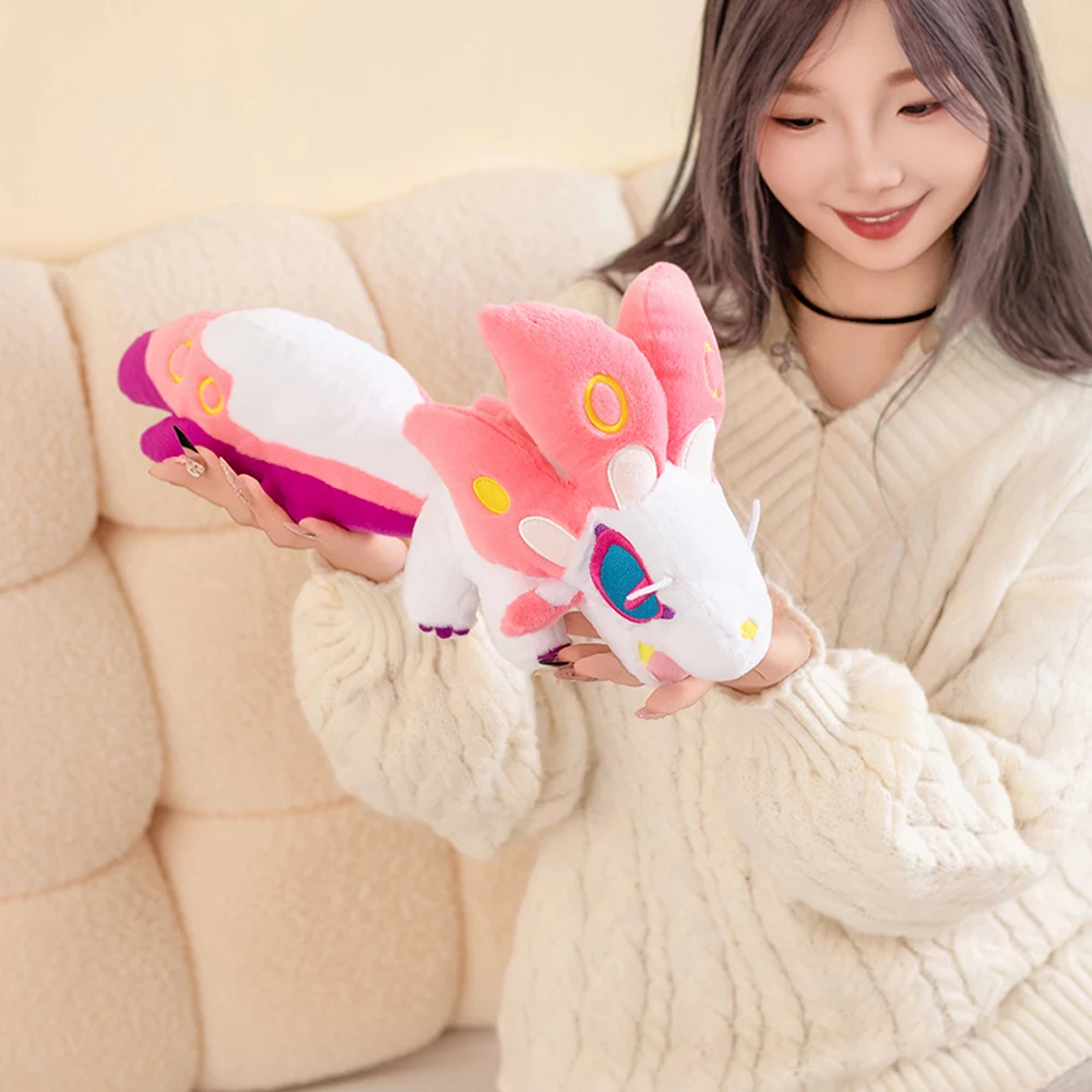42cm Monster Hunter Mizutsune‌ Fox Plush Stuffed Dolls Soft Pillow Plushie Animal Toy Kawaii Cute Toy Kids Christmas Gift