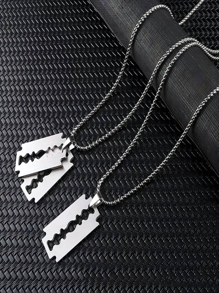 Titanium Steel Personalized Fashion Pendant Necklace Hip-Hop Punk Trend Collarbone Chain Party New Year Christmas Birthday Gift