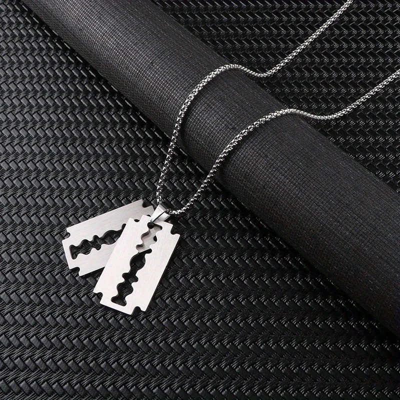Titanium Steel Personalized Fashion Pendant Necklace Hip-Hop Punk Trend Collarbone Chain Party New Year Christmas Birthday Gift