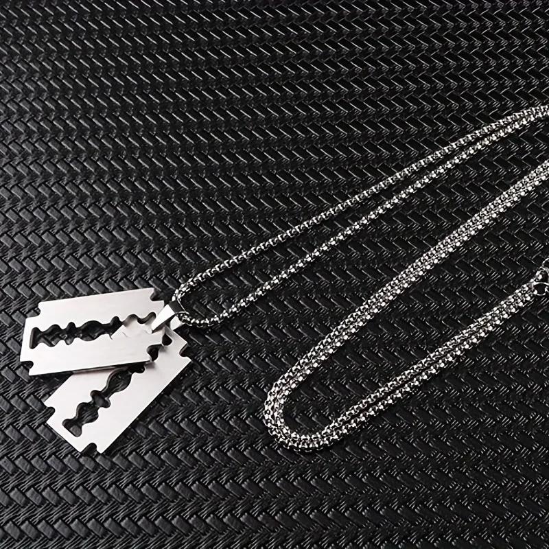 Titanium Steel Personalized Fashion Pendant Necklace Hip-Hop Punk Trend Collarbone Chain Party New Year Christmas Birthday Gift