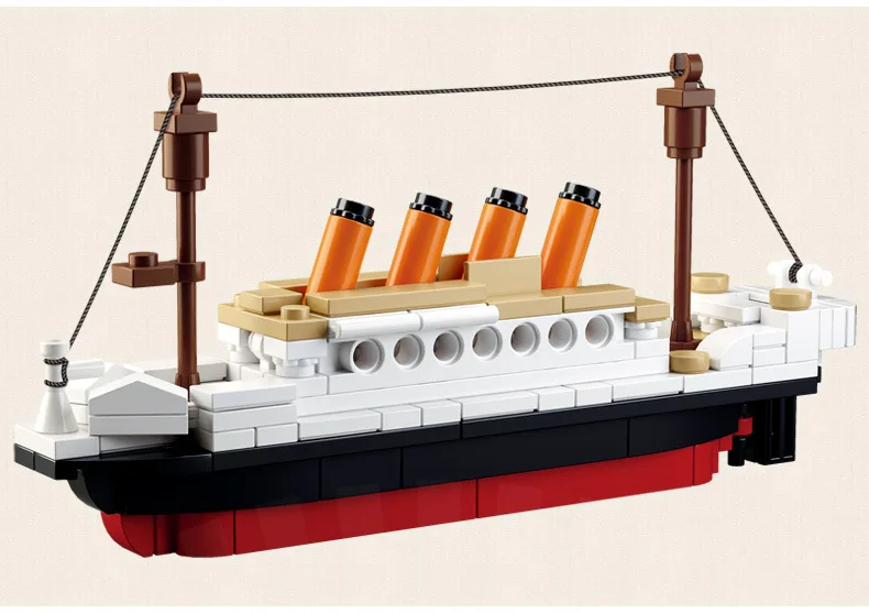 City Series Classic Titanic Ship Small Set Boat Building Blocks DIY Creative Bricks Set Model Toys for Children Christmas Gift