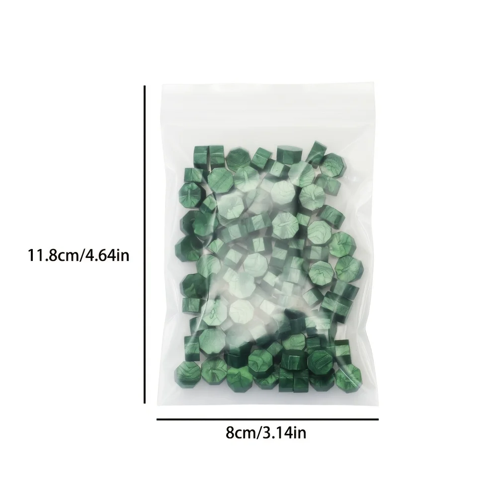 100pcs/bag Octagonal Sealing Wax Beads for Wax Stamps is Suitable for Wedding Invitations, Envelope Cards, Christmas Gift