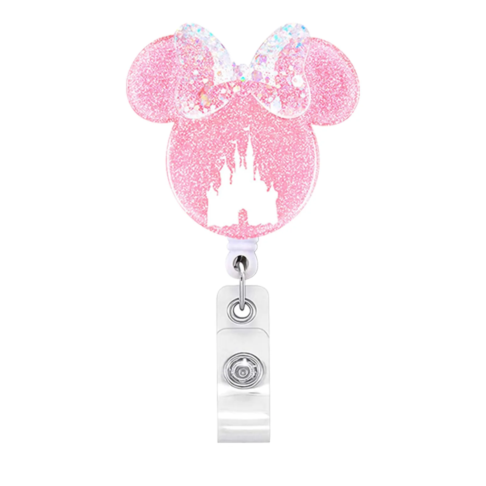 2023 New Design 1 Piece Acylic Retractable Nurse Badge Reel Cute Anime Christmas Name Tag ID Card Holder Keys Lanyard Xmas Gift