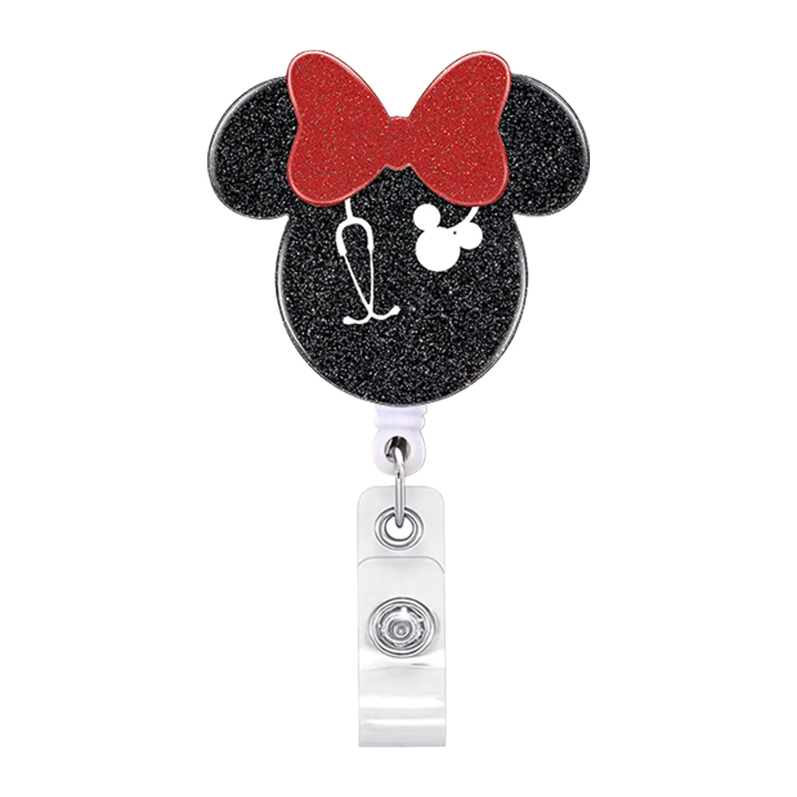 2023 New Design 1 Piece Acylic Retractable Nurse Badge Reel Cute Anime Christmas Name Tag ID Card Holder Keys Lanyard Xmas Gift