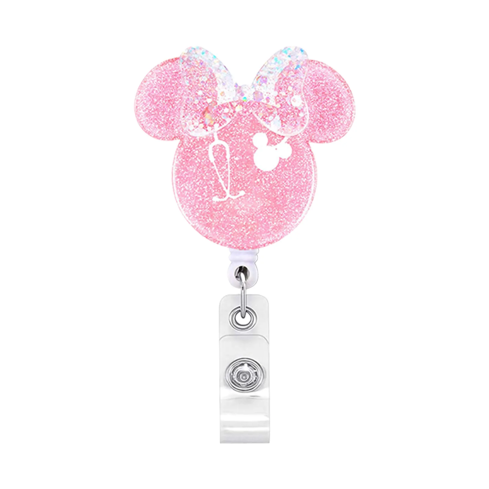2023 New Design 1 Piece Acylic Retractable Nurse Badge Reel Cute Anime Christmas Name Tag ID Card Holder Keys Lanyard Xmas Gift