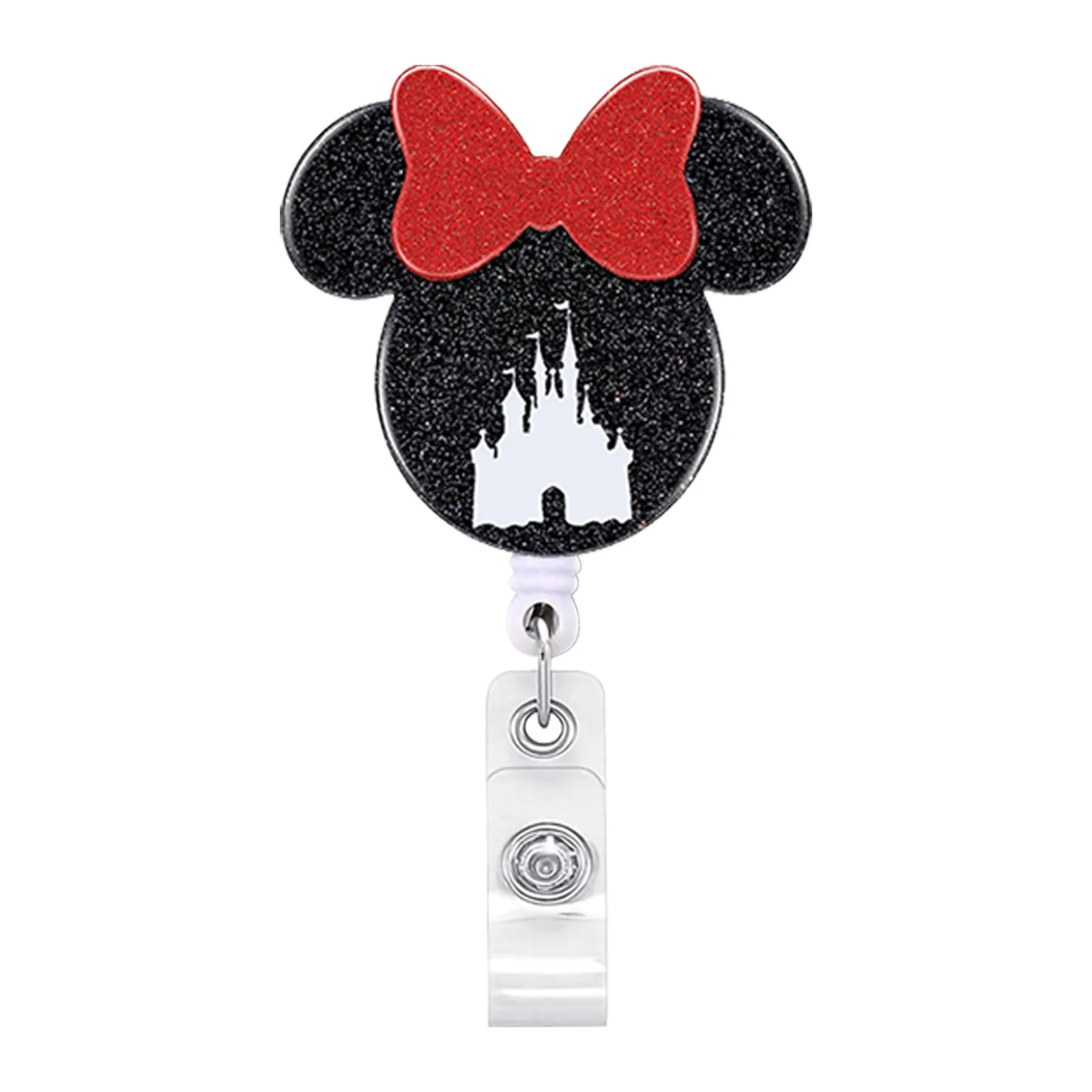 2023 New Design 1 Piece Acylic Retractable Nurse Badge Reel Cute Anime Christmas Name Tag ID Card Holder Keys Lanyard Xmas Gift