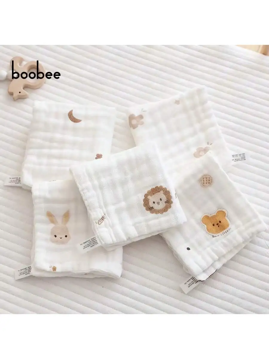 5Pcs Baby Saliva Towels, Ultra-Soft and Comfortable Small Square Towels for Newborns, Baby-Specific Face Towels - Multi-Purpose, Skin-Friendly and Gentle - Highly Absorbent, Washable and Color-Fast. the Perfect Gift for Babies on Christmas, Halloween, and Thanksgiving!