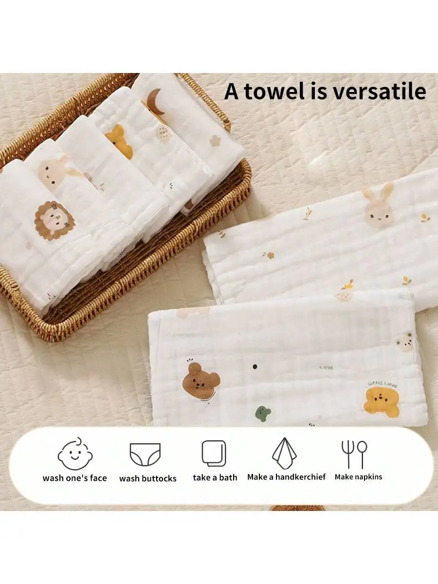 5Pcs Baby Saliva Towels, Ultra-Soft and Comfortable Small Square Towels for Newborns, Baby-Specific Face Towels - Multi-Purpose, Skin-Friendly and Gentle - Highly Absorbent, Washable and Color-Fast. the Perfect Gift for Babies on Christmas, Halloween, and Thanksgiving!