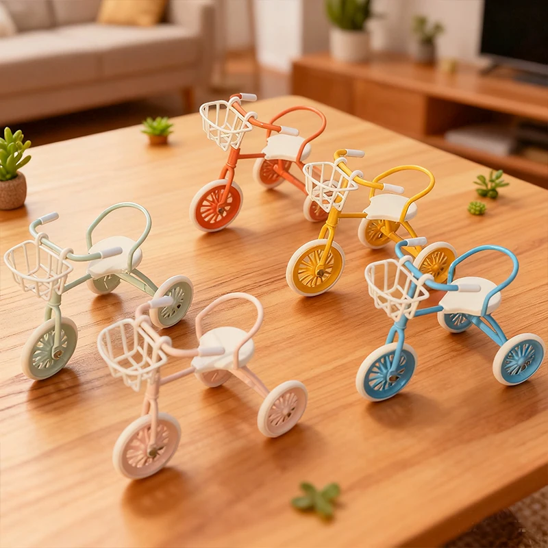 Miniature Iron Tricycle — Realistic Outdoor Bicycle, BJD/OB11 Accessory, Christmas, Thanksgiving, Graduation Gift, Home Decor