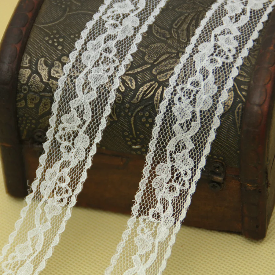 5 Meters Lace Ribbon White Fabric for Gift wrapping Christmas Wedding Decor DIY Crafts Elastic free lace Sewing accessories