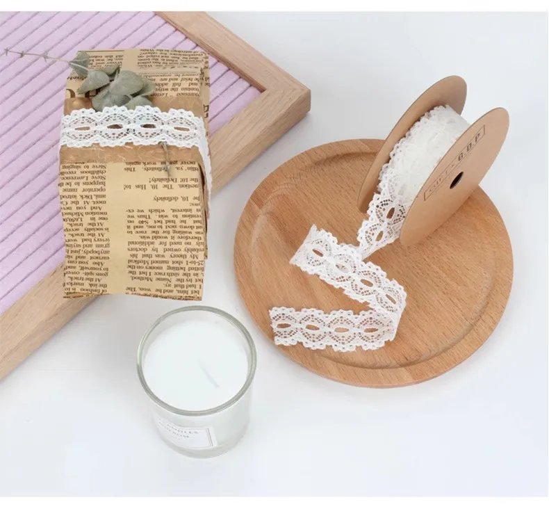 5 Meters Lace Ribbon White Fabric for Gift wrapping Christmas Wedding Decor DIY Crafts Elastic free lace Sewing accessories