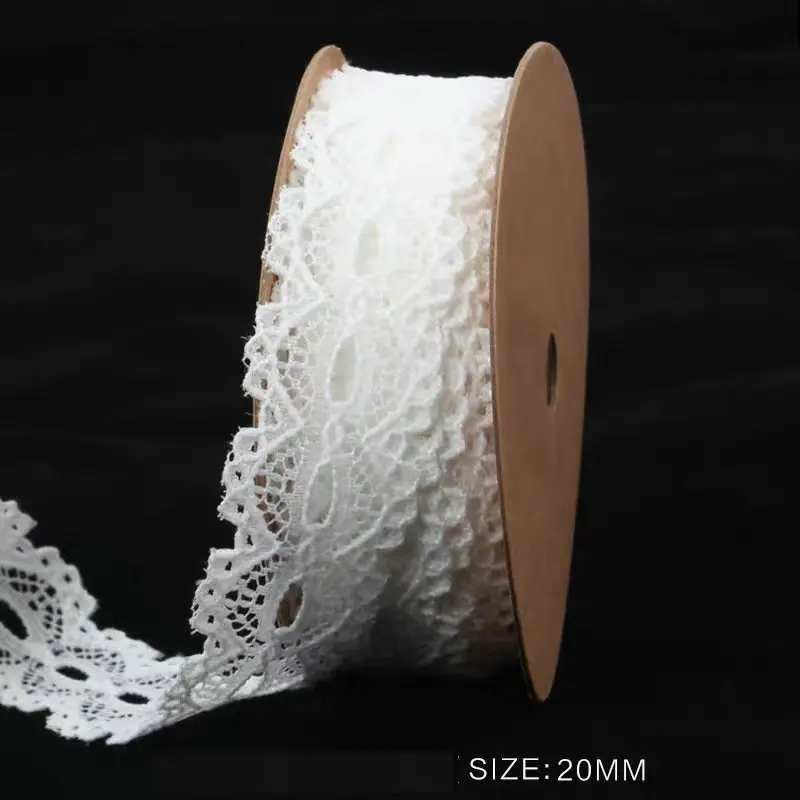 5 Meters Lace Ribbon White Fabric for Gift wrapping Christmas Wedding Decor DIY Crafts Elastic free lace Sewing accessories