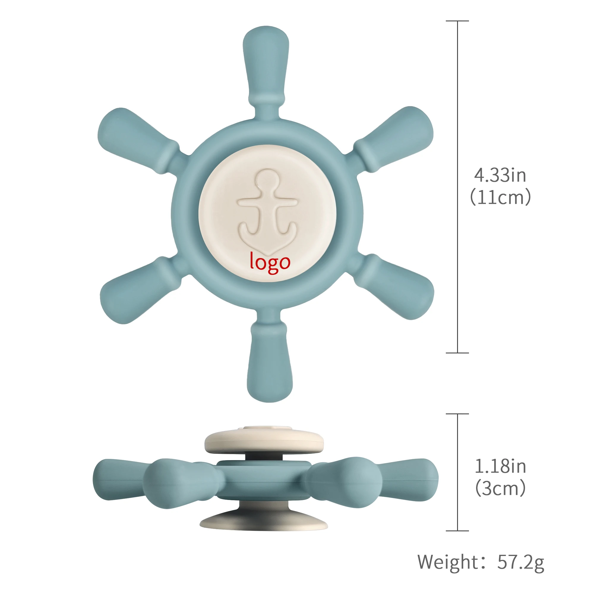 Baby Bath Silicone Toys Funny Bathing Sucker Spinner Suction Cup Cartoon Rattles Fidget Educational Toys Christmas Birthday Gift