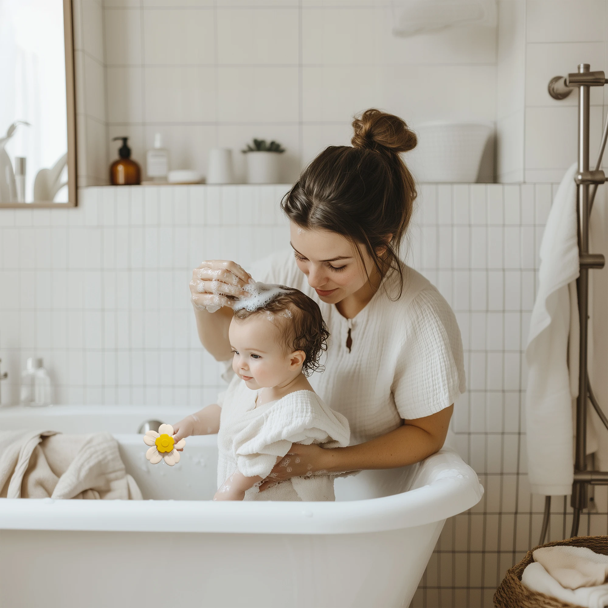 Baby Bath Silicone Toys Funny Bathing Sucker Spinner Suction Cup Cartoon Rattles Fidget Educational Toys Christmas Birthday Gift