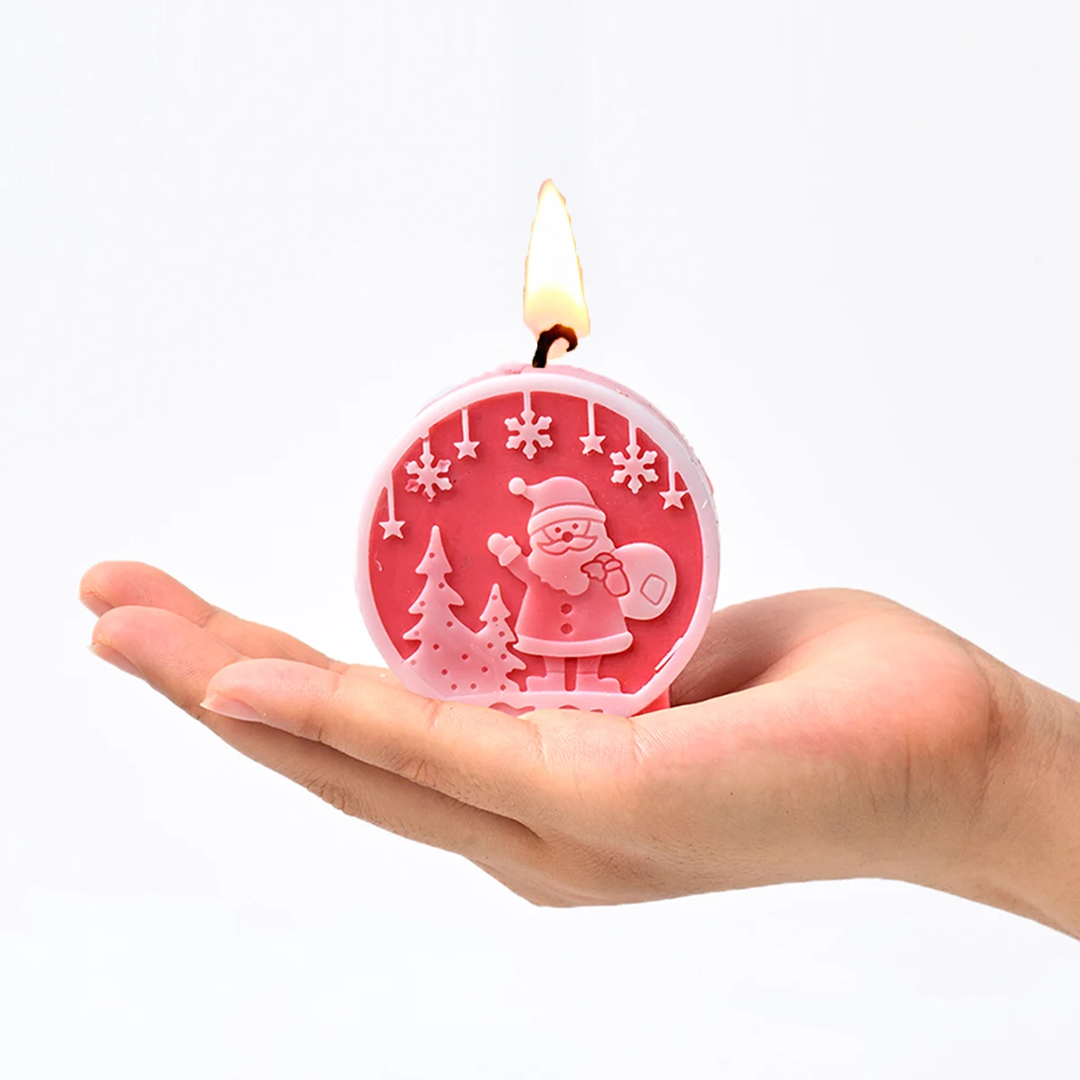 Christmas Ornaments Silicone Candle Mold DIY Handmade Relief Christmas Ball Plaster Resin Craft Casting Molds Home Xmas Decor
