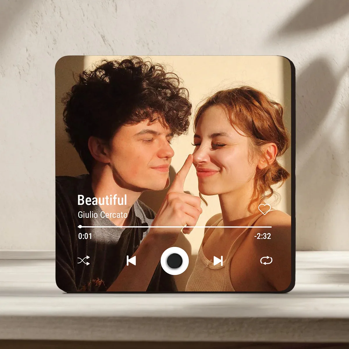 Customized Photo Music Fridge Magnet with Frame, Personalized Refrigerator Magnets, Best Christmas Gift For Girlfriend For Wife
