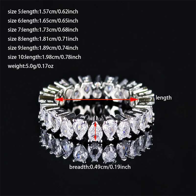New Trendy Drainage Drip Silver Color Aesthetic Eternity Band Ring for Women Christmas Gift Jewelry Bulk Sell R7972