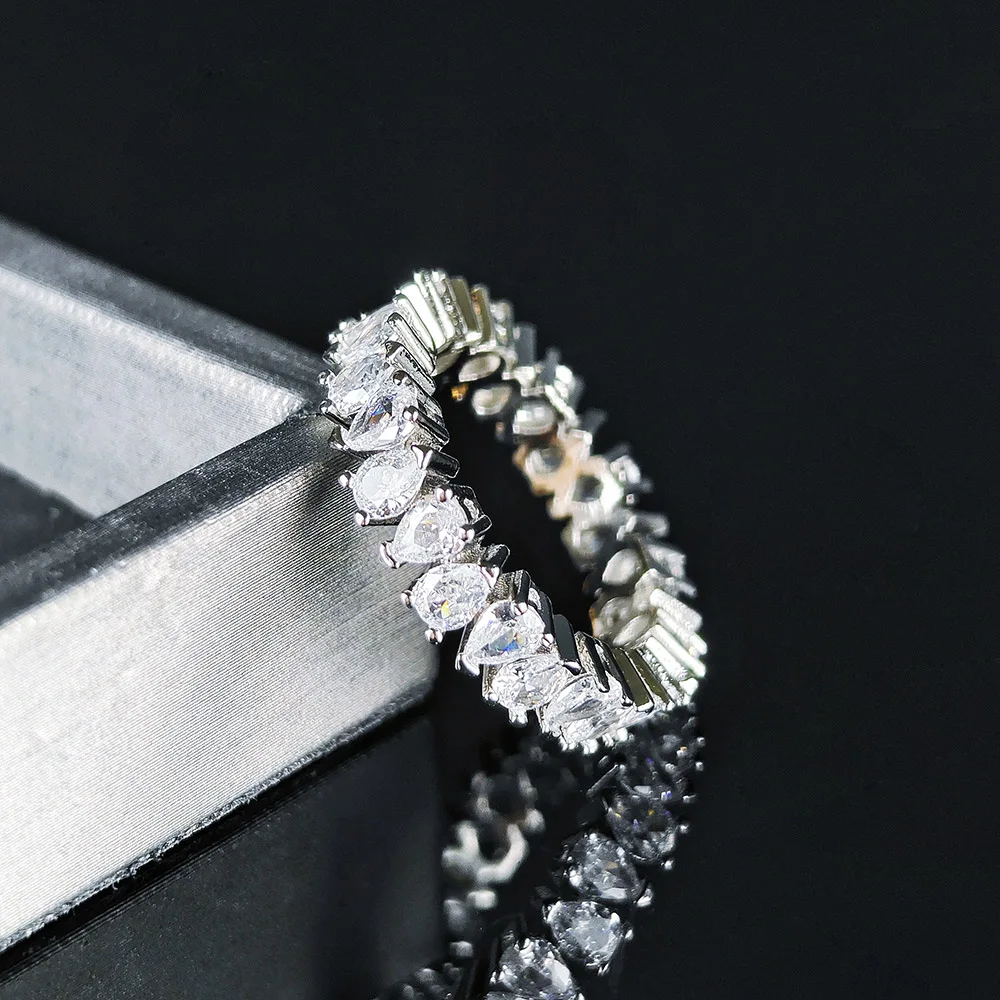 New Trendy Drainage Drip Silver Color Aesthetic Eternity Band Ring for Women Christmas Gift Jewelry Bulk Sell R7972