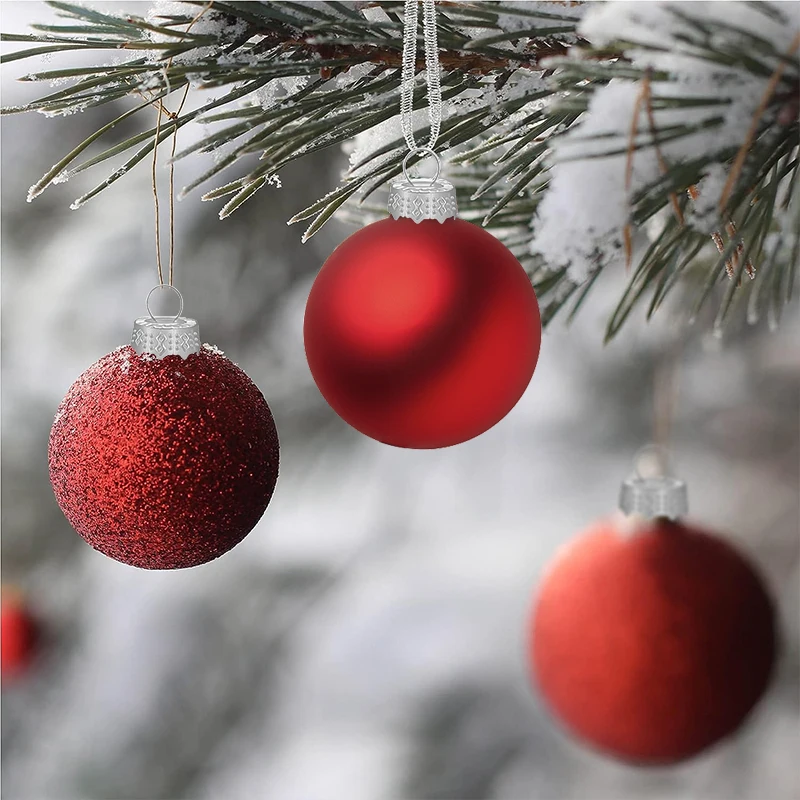 50/100Pcs Gold Silver Christmas Ball Caps Xmas Ball Metal Hangers Ornaments For Christmas Tree Home Decor New Year Navidad Gifts