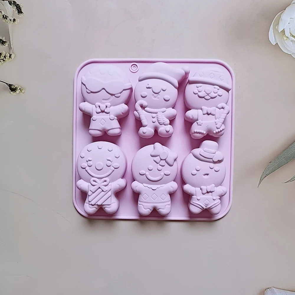 Christmas Gingerbread Man Candy Mold Silicone Mold Cookie Chocolate Baking Cake Mould DIY Christmas Atmosphere Scented Candle
