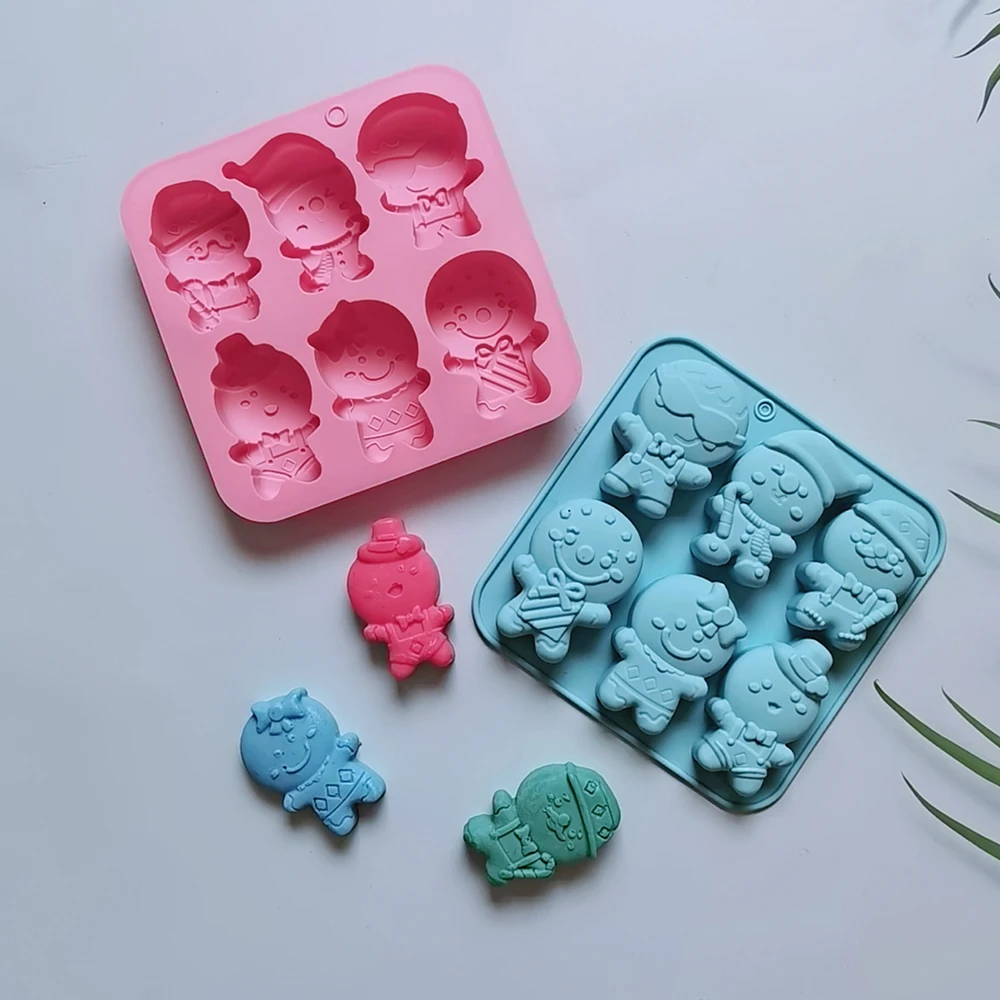 Christmas Gingerbread Man Candy Mold Silicone Mold Cookie Chocolate Baking Cake Mould DIY Christmas Atmosphere Scented Candle